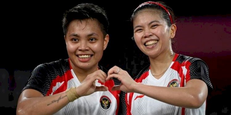 Greysia Polii dan Apriyani Rahayu meraih emas pertama Indonesia di Olimpiade Tokyo 2020/Net