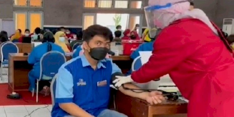 Program vaksin Merdeka Candi diadakan Polres Salatiga terpusat di Disbun Jalan Hassanudi, Salatiga. /RMOL Jateng 