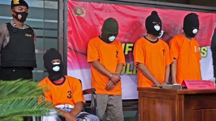 Empat Pelaku Pengroyokan dan Pembunuhan Balita di Demak./RMOLJateng.