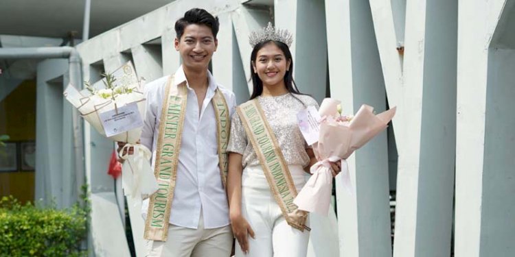 Jasmie Horman (kanan) saat terpilih sebagai  Mister Miss Grand Tourism Indonesia 2022 mewakili Jawa Tengah. Dok