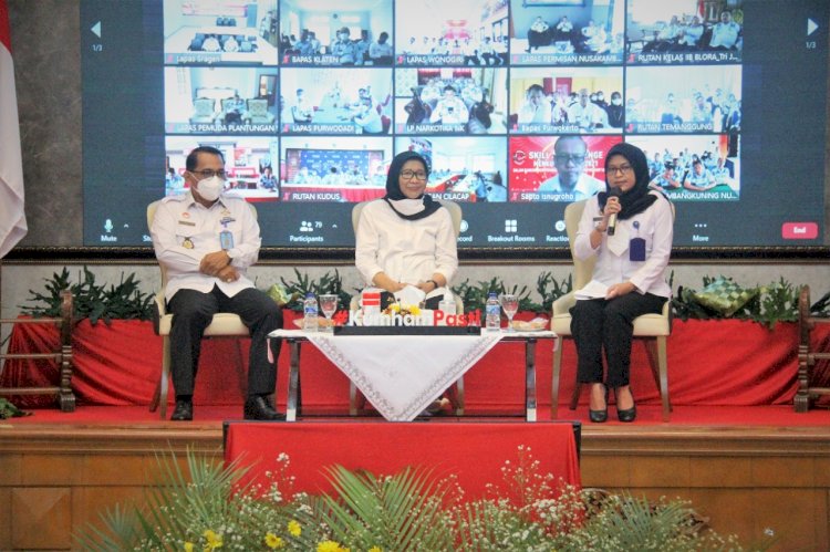Kegiatan Penguatan dan Presentasi Analisis Kebijakan Dengan Pemanfaatan SIPKUMHAM, Kantor Wilayah Kementerian Hukum dan HAM Jawa Tengah diikuti paran pihak terkait berlangsung secara hybrid, Kamis (16/6).