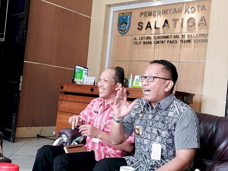 Pj Wali Kota Salatiga Sinoeng N Rachmadi saat memaparkan rangkaian Jari Jadi Salatiga ke-1. 272 di Kantor Pemkot Salatiga, Selasa (19/7).