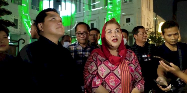 Menteri BUMN Erick Thohir bersama PLT Walikota Semarang Hevearita Gunaryanti Rahayu/RMOLJateng