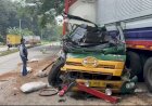 Kecelakaan Beruntun Empat Truk di Jalur Lingkar Alas Roban