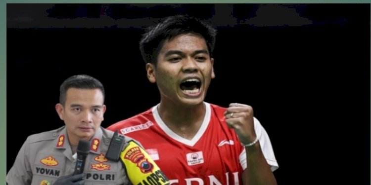 Pebulutagkis Nasional Syabda Perkasa Belawa yang meninggal usai kecelakaan. Insert : Kapolres Pemalang