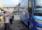 Polres Sukoharjo Berangkatkan 2 Bus Gratis Arus Balik Tujuan Terminal Kampung Rambutan Jakarta