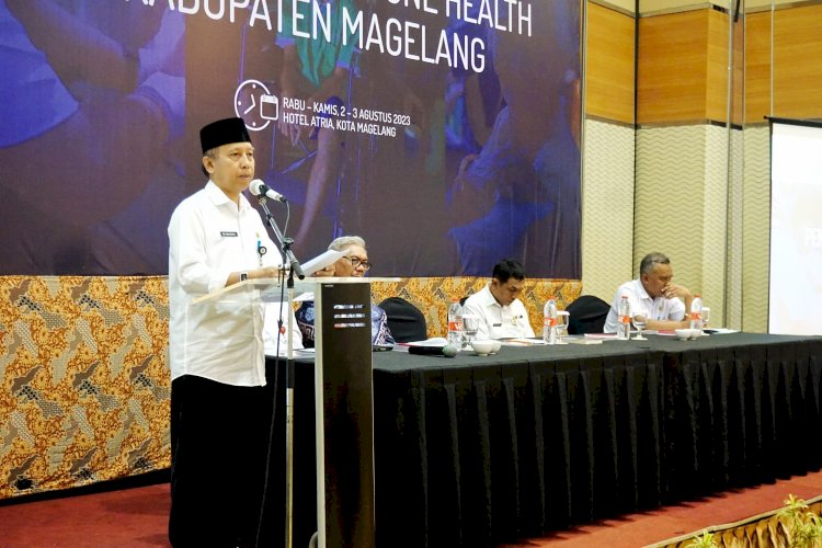 Sekda Adi Waryanto membuka Lokakarya Pembentukan Tim One Health Kabupaten Magelang. 