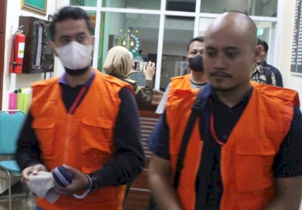 Tiga pelaku usai penetapan tersangka, digiring ke Lapas Pati.