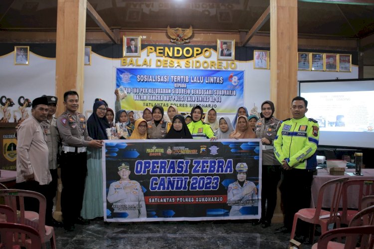 Sosialisasi Satlantas Polres Sukoharjo bersama ibu ibu PKK desa Sidorejo Bendosari Sukoharjo 