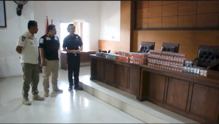 Ribuan batang rokok hasil razia, tim gabungan di Blora, Kamis (14/9). RMOL Jateng