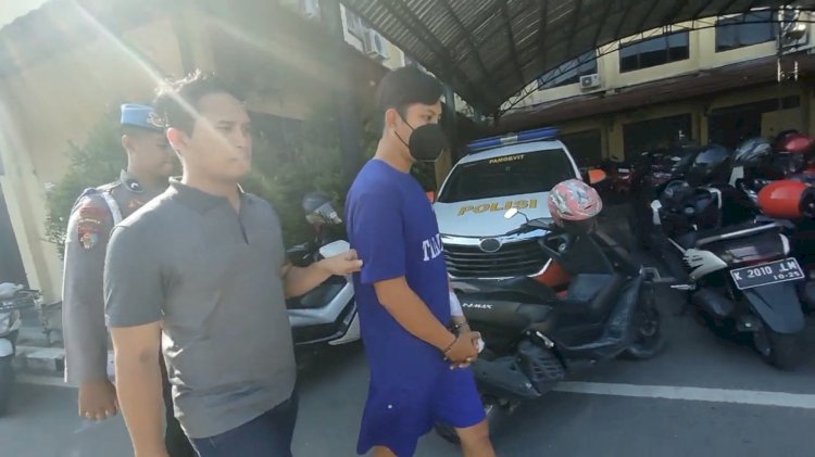 Pelaku digelandang di tahanan Mapolres Rembang