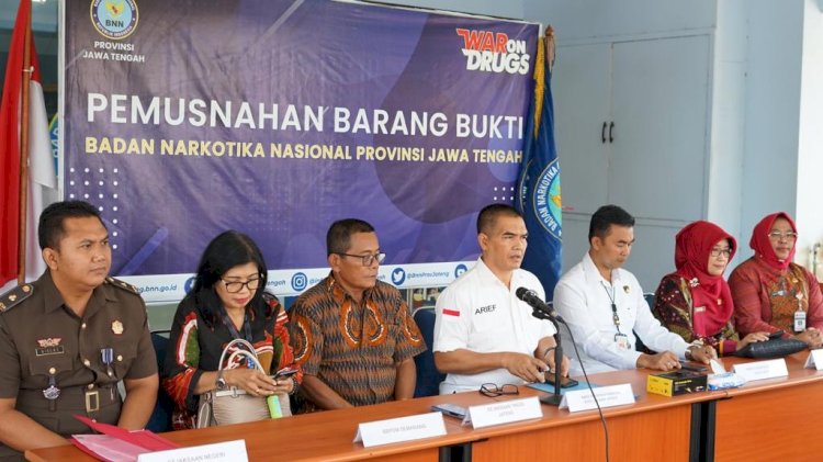 Pemusnahan barang bukti sabu-sabu di Kantor BNNP Jawa Tengah. RMOL Jateng