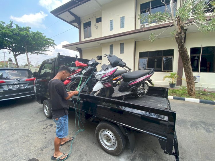 Kendaraan bermotor hasil kejahatan disita polisi untuk barang bukti