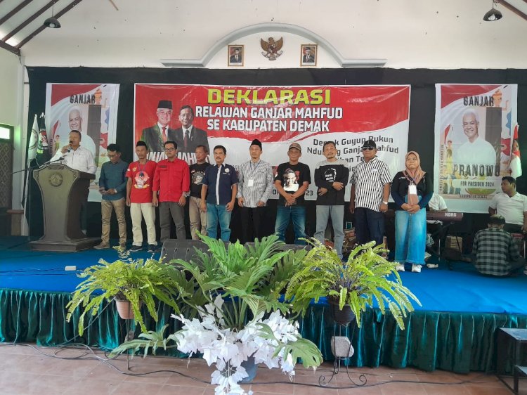 Acara Deklarasi Ganjar - Mahfud dari relawan GAMA Demak, di Hotel Citra Alam, Minggu (29/10)