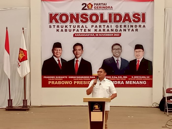 Ketua DPD Partai Gerindra Jateng Sudaryono hadiri konsolidasi struktural partai di Karanganyar 