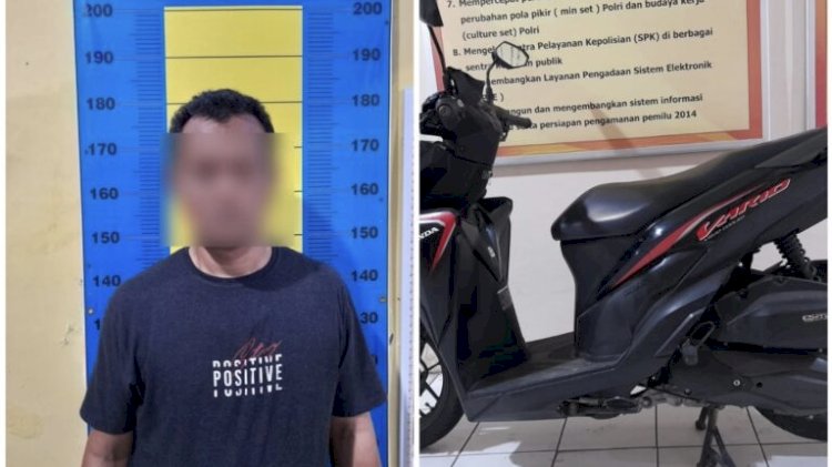 S (45) berhasil diamankan polisi usai curi motor kekasihnya di kost-kostan di Pati. Dok
