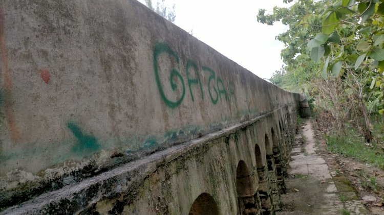 Bangunan peninggalan Belanda di Wirosari Grobogan banyak terdapat coret-coretan.