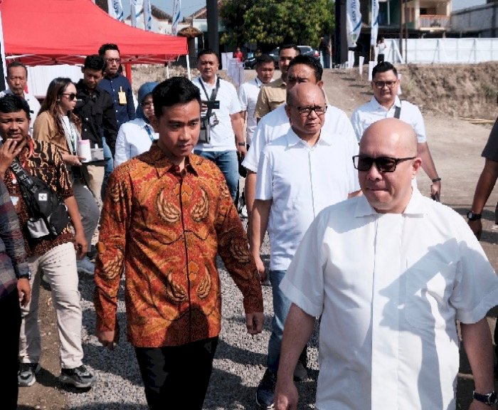Gibran saat hadir dalam peletakan batu pertama perumahan ASN Housing di Gondangrejo Karanganyar. RMOL Jateng
