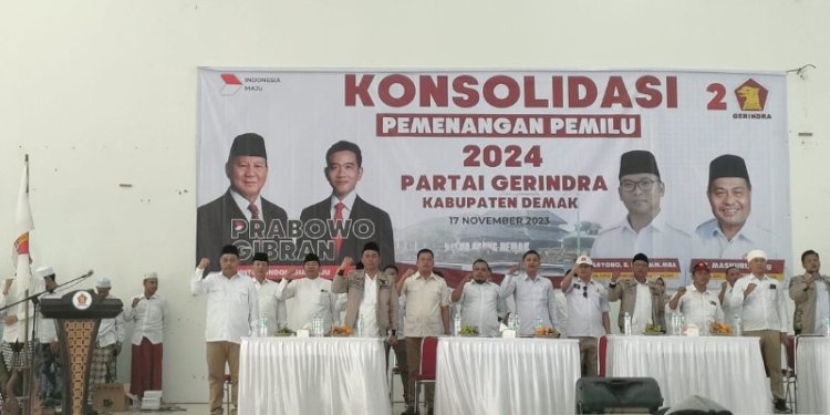 Suasana konsolidasi Partai Gerindra di IPHI Demak, Jumat (17/11). RMOL Jateng