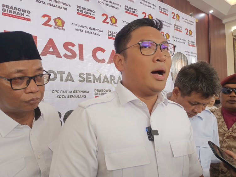 Ketua Dewan Pimpinan Daerah (DPD) Partai Gerindra Jateng Sudaryono usai membuka rapat koordinasi cabang Partai Gerindra di Semarang 