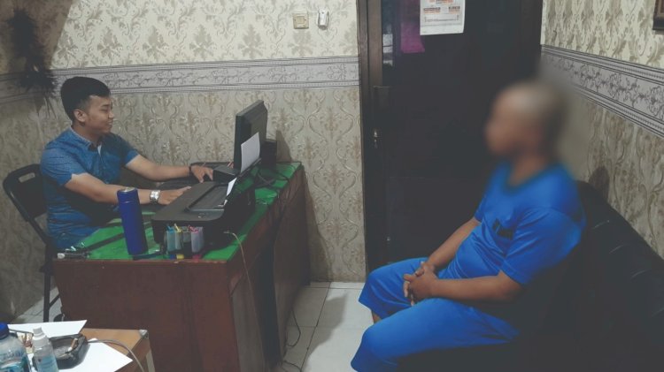 Pelaku dugaan penipuan sedang menjalani pemeriksaan di Mapolres Wonogiri. RMOL Jateng
