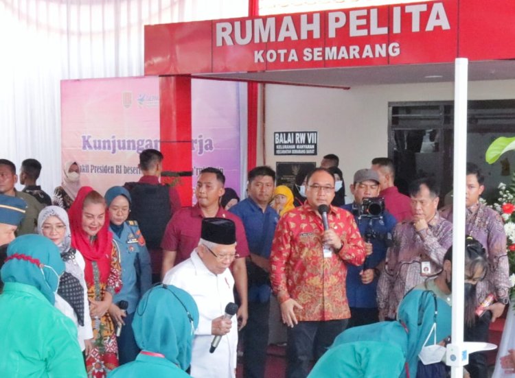 Wapres Ma'ruf Amin saat mengunjungi Rumah Pelita di Semarang. 