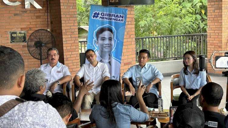 Calon Wakil Presiden Gibran Rakabuming berdialog dan mendengar aspirasi para pegiat UMKM dan pekerja kreatif. Dok