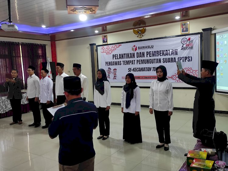 Personel PTPS Kecamatan Tugu saat pelantikan, kemarin.