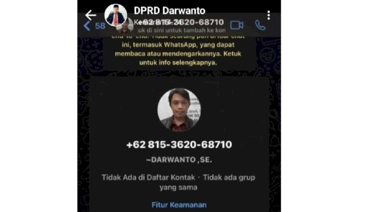 Tangkapan layar status Darwanto, Wakil Ketua DPRD. Net