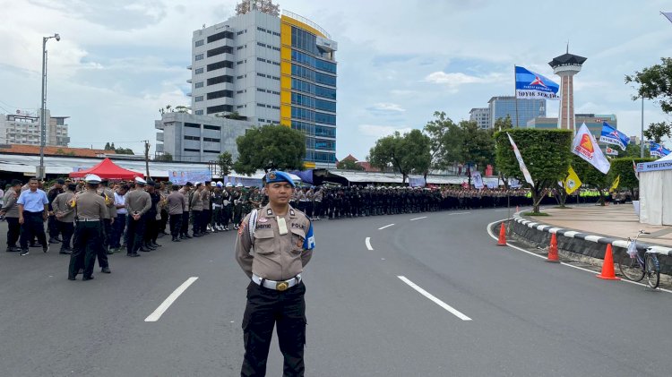 Kepolisian gelar Apel Gelar Pasukan yang dilaksanakan di Kawasan Simpang lima Kota Semarang. Minggu (28/1).dok.RMOLJateng