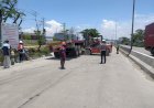 Sopir Kurang Konsentrasi Truk Trailer Terperosok ke Sungai, Lalin Pantura Kudus-Semarang Tersendat