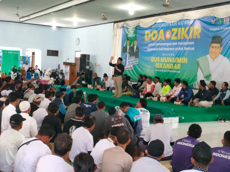 Cawapres no urut 1 Muhaimin Iskandar saat kampanye di Nglorog Sragen. Almira Nindya/Dok.RMOLJateng
