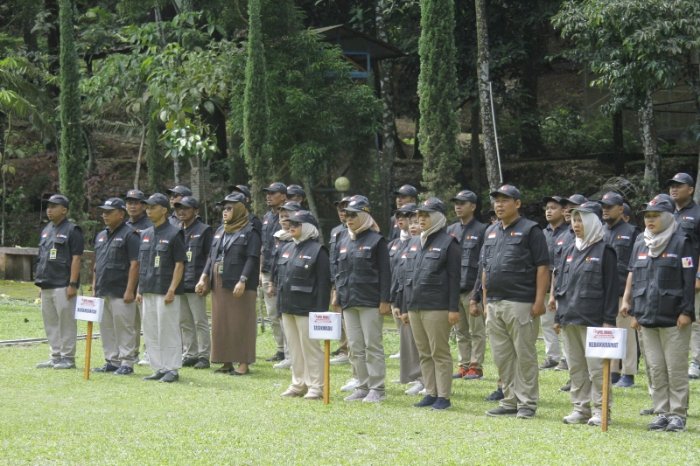 Apel Siaga Pengawasan Tahapan Pengawasan Pemilu 2024, Di Taman Hutan Raya (Tahura) KGPAA Mangkunegara I, Ngargoyoso, Karanganyar. Foto: Dian Tanti Burhani/RMOLJateng