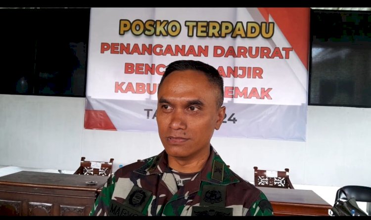 Dandim 0716 Demak, Letkol Maryoto, selaku Komandan Posko Terpadu di Posko Terpadu, Sabtu (17/2). Nungki S/Dok RMOLJateng