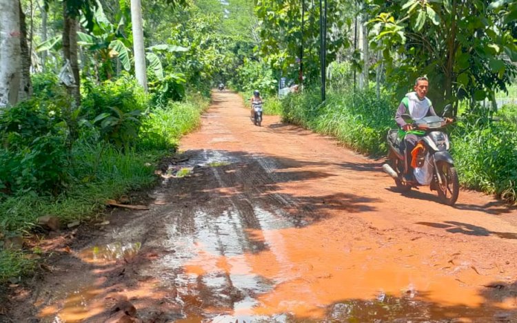 Kondisi Jalan Lebo-Candiareng, Kabupaten Batang, Rabu (28/02). Foto: Bakti Buwono/RMOLJateng