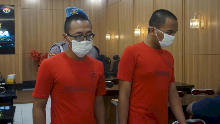 Tersangka pelaku narkoba saat diamankan polisi. Prayitno/Dok.RMOLJateng