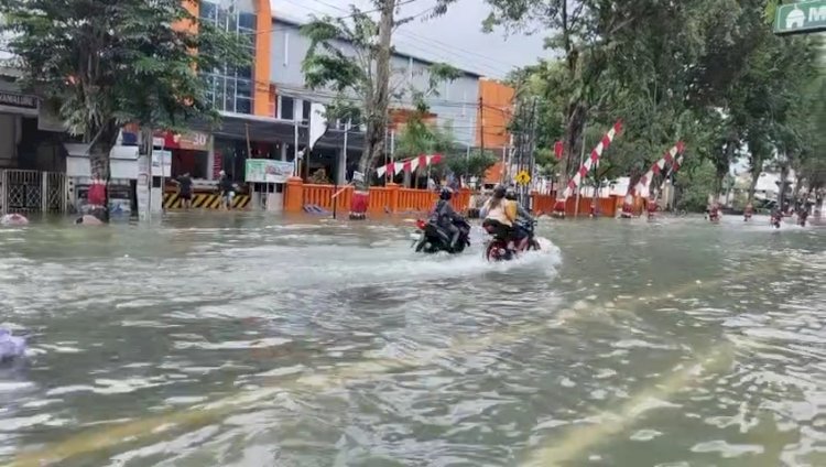 Kondisi banjir di Grobogan berangsur alami penurunan debit air, Sabtu (16/3). Rubadi/Dok.RMOLJateng