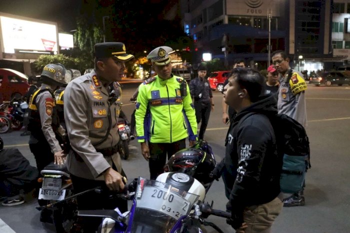 Kapolresta Surakarta Kombes Pol Iwan Saktiadi pimpin langsung razia kenalpot brong. Dok Humas Polresta Solo