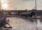 Agar Mudik Tidak Terganggu: Pompa Portabel Disiagakan Untuk Antisipasi Banjir di Pantura Kaligawe.