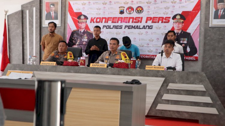 Polres Pemalang menggelar konferensi pers pengungkapan kasus pencurian minimarket. RMOL Jateng