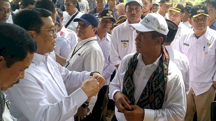 Menteri Pertanian RI, Andi Amran Sulaiman, saat melakukan kunjungan ke Pemalang pada Selasa (23/4). (RMOL Jateng/Bakti Buwono)