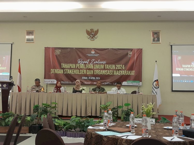 Acara KPU Demak Bersama Stakeholder Dalam Rapat Evaluasi Pemilu 2024. Nungki S Nurhidayanto/RMOLJawaTengah