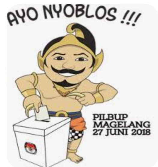 KPU Kabupaten Magelang Belum Umumkan Maskot Pilbup 2024. Pada Pilbup 2018 Ditampilkan Maskot R Werkudoro. Dokumentasi