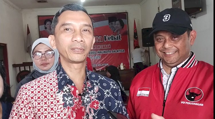 Dandan Febri Hardiana SE, Bakal Calon Wali Kota Kota Salatiga periode 2024-2029 ditemui di Kantor DPC PDI-P Salatiga, Kamis (16/5). Erna Yunus B/RMOLJateng