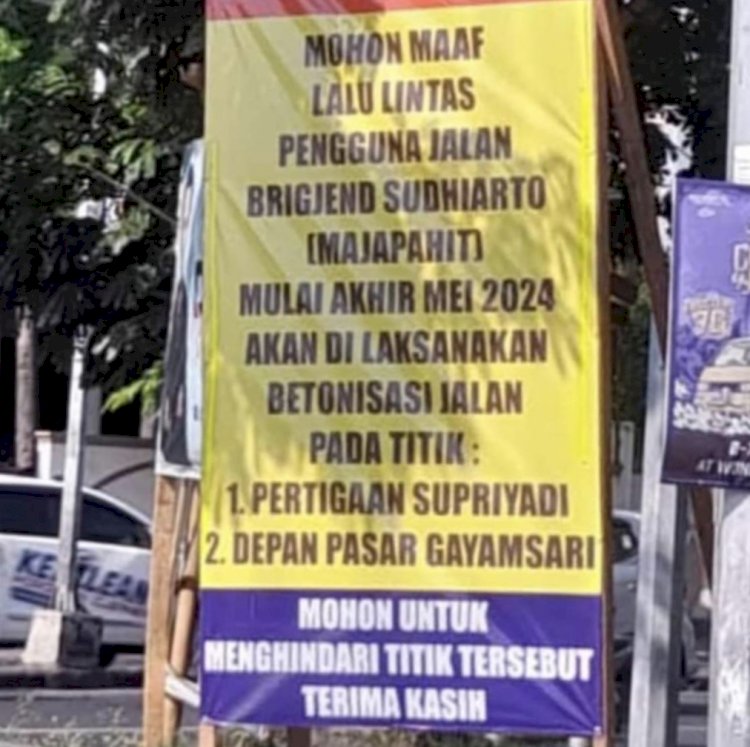 Poster rencana perbaikan Jalan Brigjend Sudiarto Semarang. Dicky Aditya/RMOLJateng