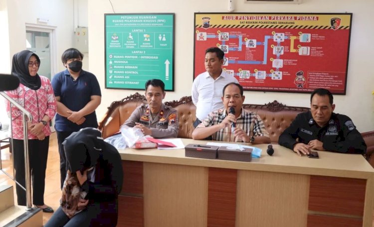 SN, Seorang Pemandu Karaoke Ditangkap Polrestabes Semarang Dalam Kasus Menelantarkan Bayinya Di Depan Teras Rumah Warga Awal Mei Lalu. Dicky A Wijaya/RMOLJawaTengah