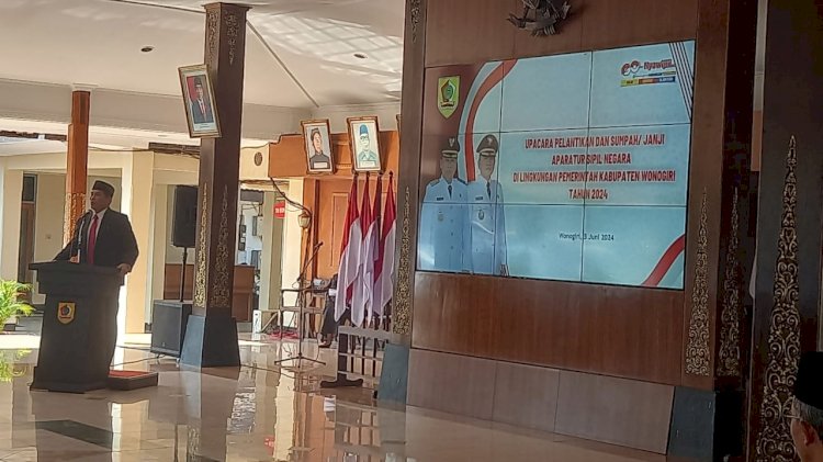 Bupati Wonogiri, Joko Sutopo Saat Menyampaikan Sambutan. Tulus Premana/RMOLJawaTengah
