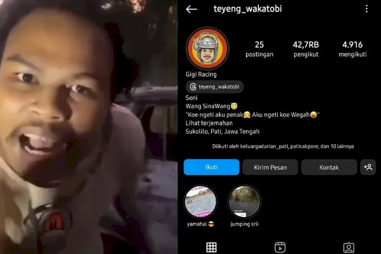 Tangkapan layar video viral Teyeng Wakatobi yang bernada provokasi. (Istimewa)