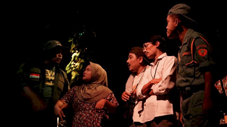 Sajian drama menjadi media edukasi efektif bagi masyarakat untuk menyampaikan pesan damai menjelang Pilkada di Kudus. Arif Edi Purnomo/RMOLjateng 