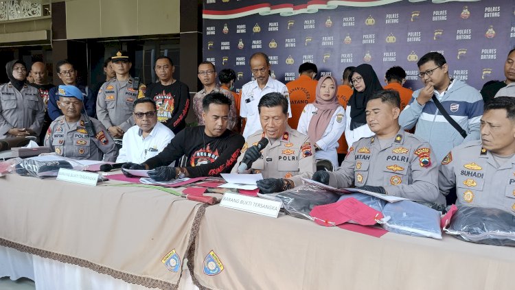 Konferensi Pers Polres Batang ungkap tawuran gengster yang tewaskan satu orang, Rabu (26/6). Bakti Buwono/RMOLJateng